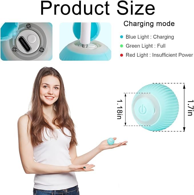 Automatic 360° Rolling Cat Ball Toy – USB Rechargeable Pet Toy